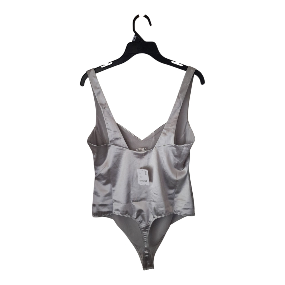 Free People Dusk To Dawn Satin Corset Bodysuit Silver L NWT - Picture 6 of 14